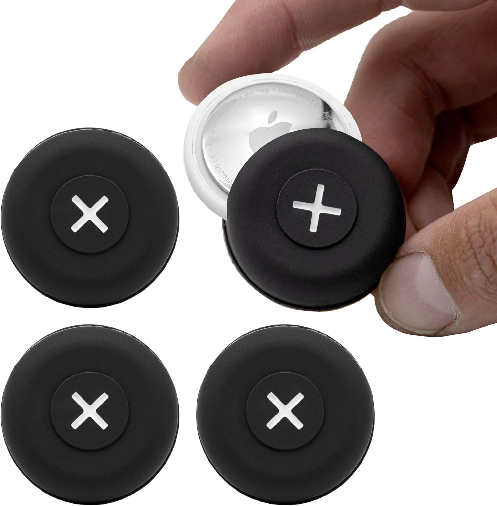 KUVRD Satellite - Stick Anywhere GPS Tracker Cases: Silicone Adhesive Cases for Luggage, Keys, Bikes & More, Waterproof Protection (4 Pack)