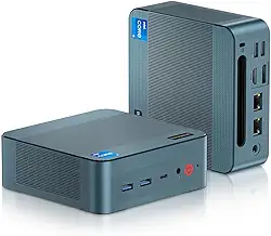 BOSGAME Mini PC Intel Core i5 12600H (12C/16T, até 4,5GHz), 32GB DDR4 RAM 512GB PCIe SSD, Mini Computadores Dual LAN/4x USB3.2/WiFi6E/BT5.2/HDMI+DP+USB-C/4K Triple Display