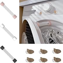 3 Pack Magnetic Front Load Washer Door Prop and Stopper, Black/White/Pink | Magnetic Washer Door Holder Keeps Washing Machine Door Open - Flexible Spring & Adhesive Metal Discs