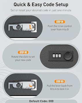 Uniclife Wall Mount Letter Box for Outside, Post Box with Combination Lock