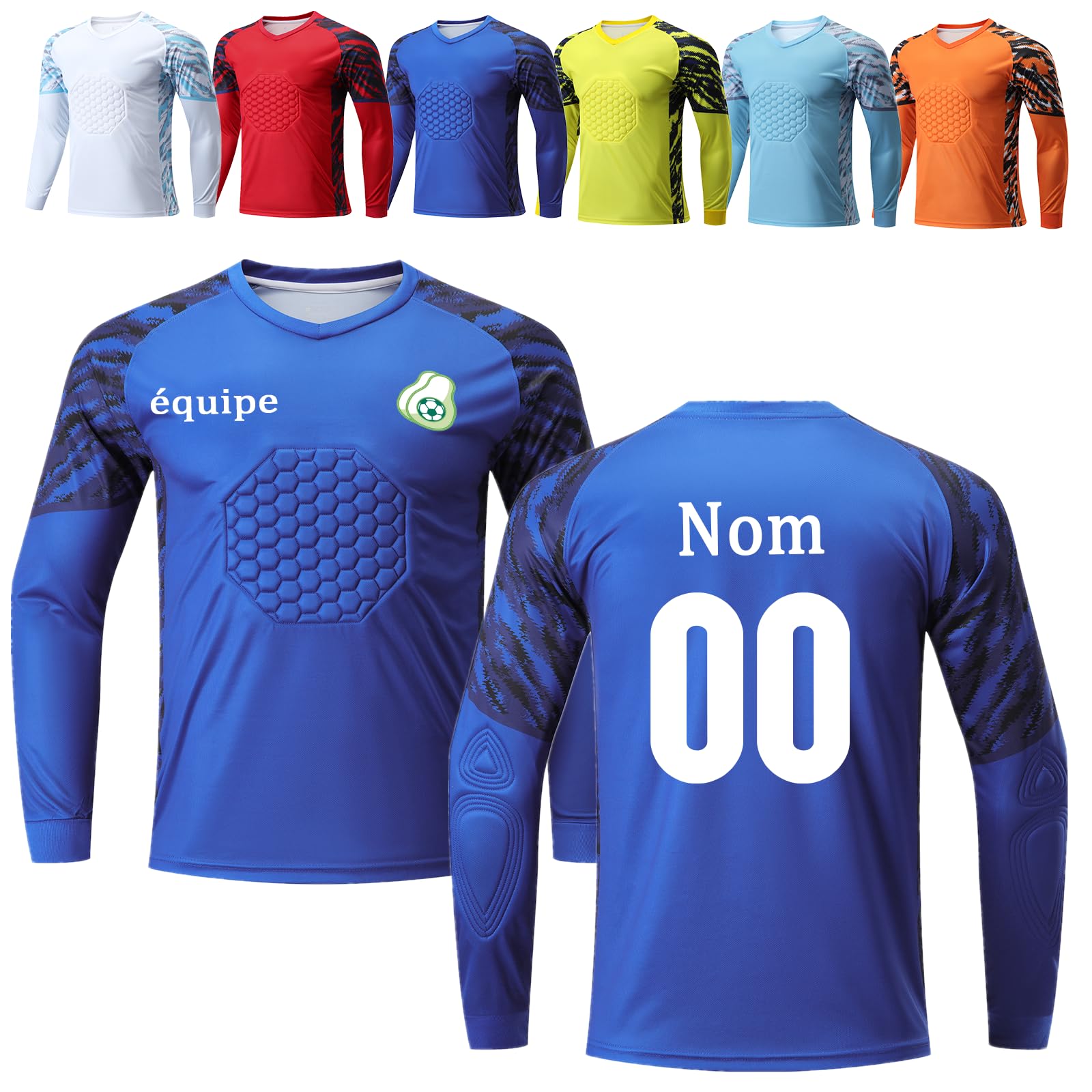 OPUTWDF Tenue Gardien Foot Personnalisé Equipement Gardien Foot Enfant Homme Personnalisable avec Le Logo de l'équipe de Numéro de Nom