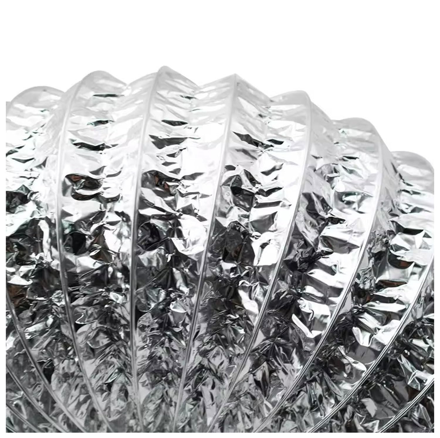 Condotto flessibile in alluminio, Tubo flessibile di ventilazione in alluminio con confezione da 2 morsetti, diametro 80-300 mm, lunghezza 2-5 m, for asciugatrice, cappa aspirante, bagno, cucina, cond