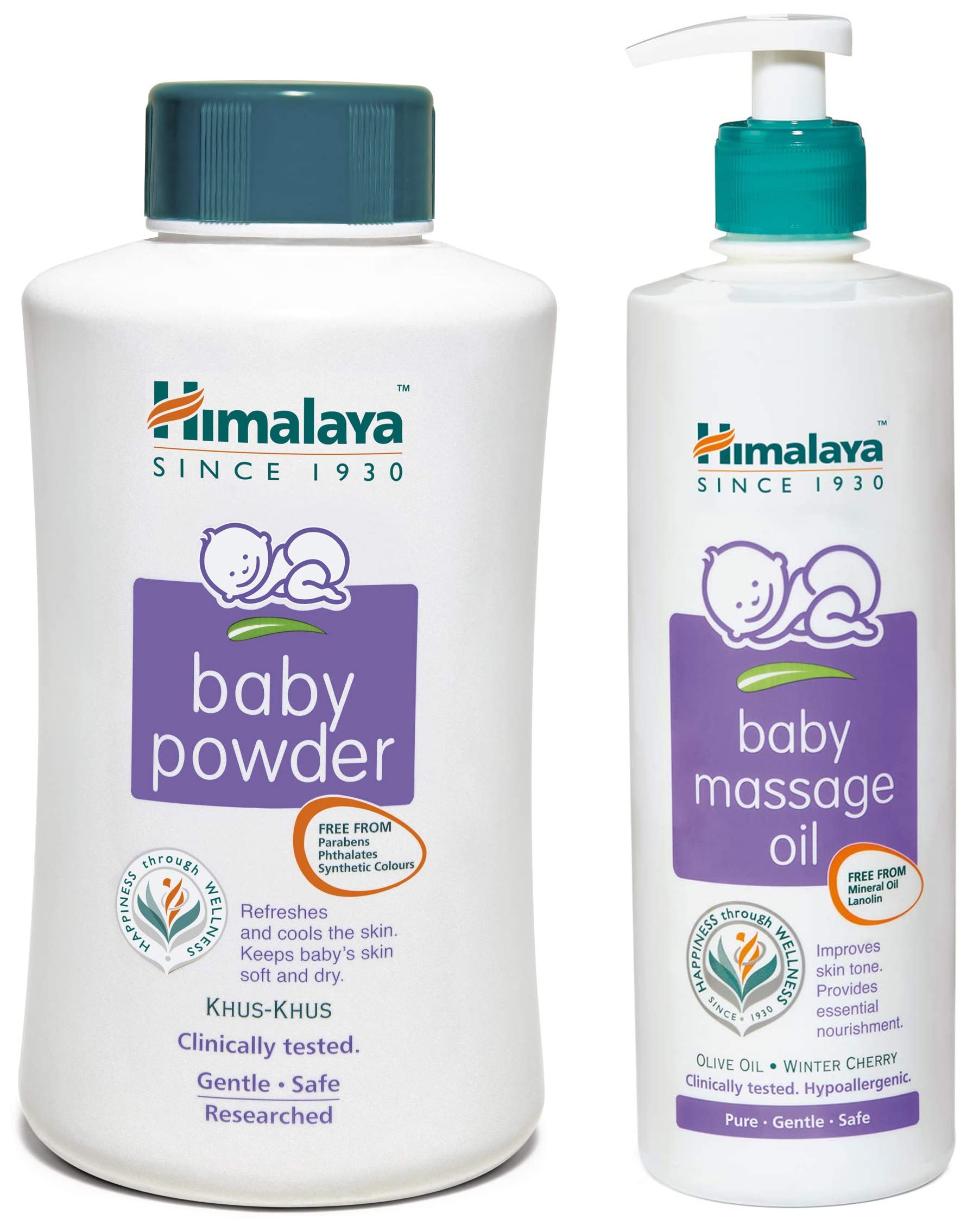 Baby Powder, Pack of 700g and Massage Oil (500ml) Combo