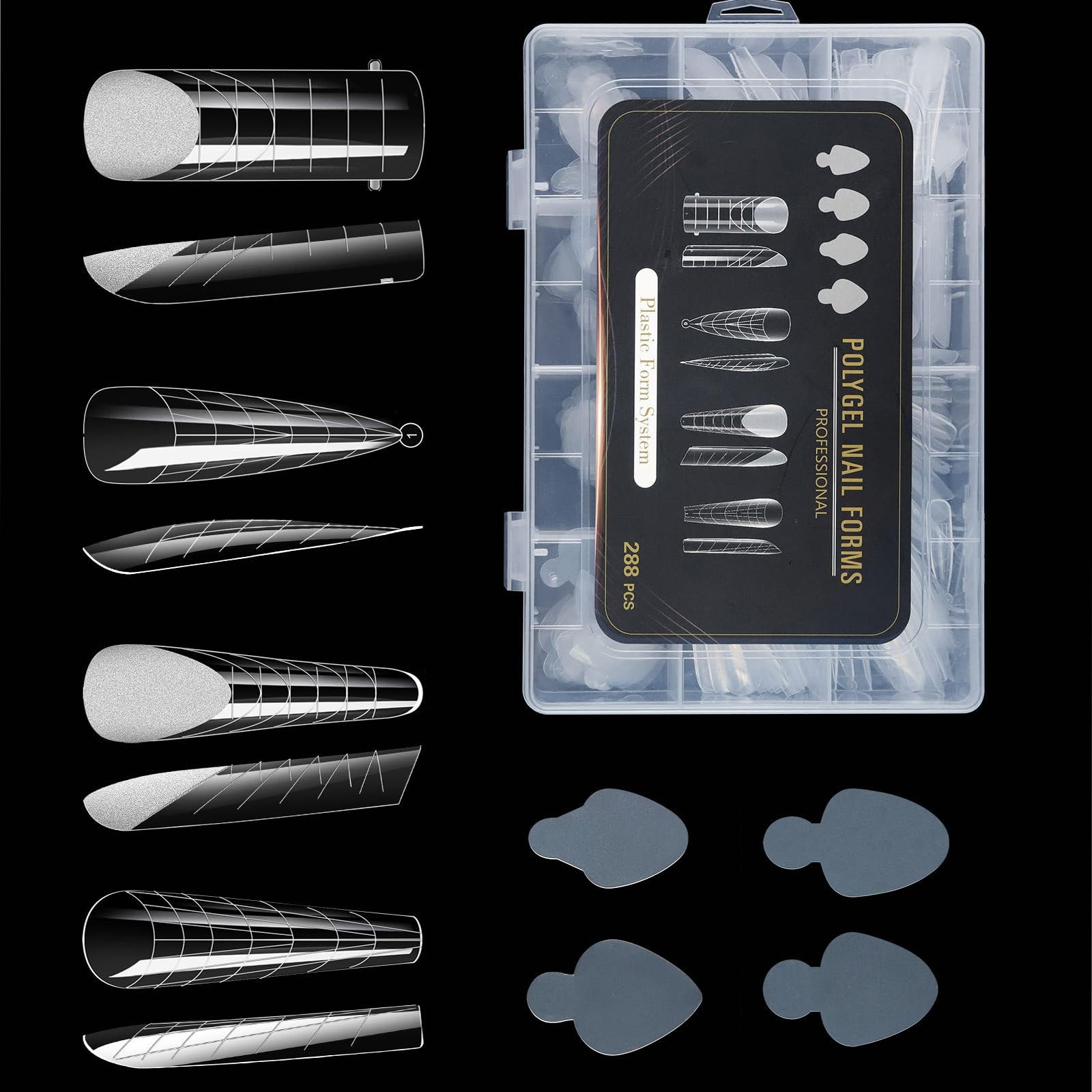 Duals Forms Set per Extension Gel Form French Line Sticker Acrilico Stampo Manicure Strumento