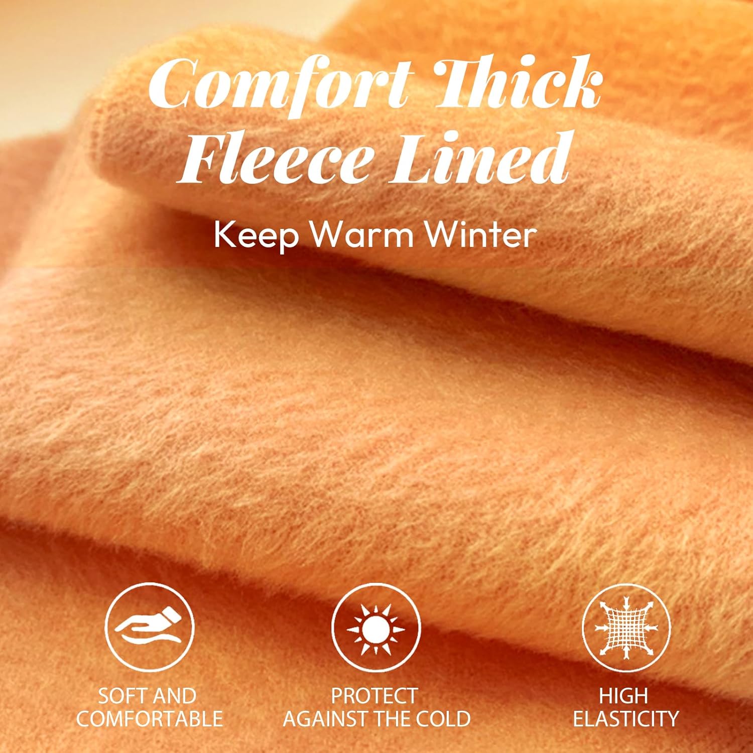 WiliW Plus Size Fleece Lined Tights for Women, Sheer Winter Warm High Waist Thermal Tights Fake Translucent - Image 5