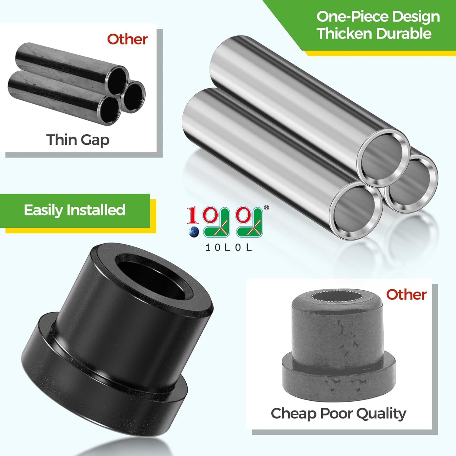 10L0L Golf Cart Rear Spring Bushing Kit for EZGO TXT & Medalist 1994-up, Club Car DS 1981-up