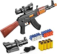 Shushuzz Realistic Toy Sniper Rifle Foam Blaster with Sight, Lanyard & 40 Soft Darts - Electric Gun for Boys Ages 8-12