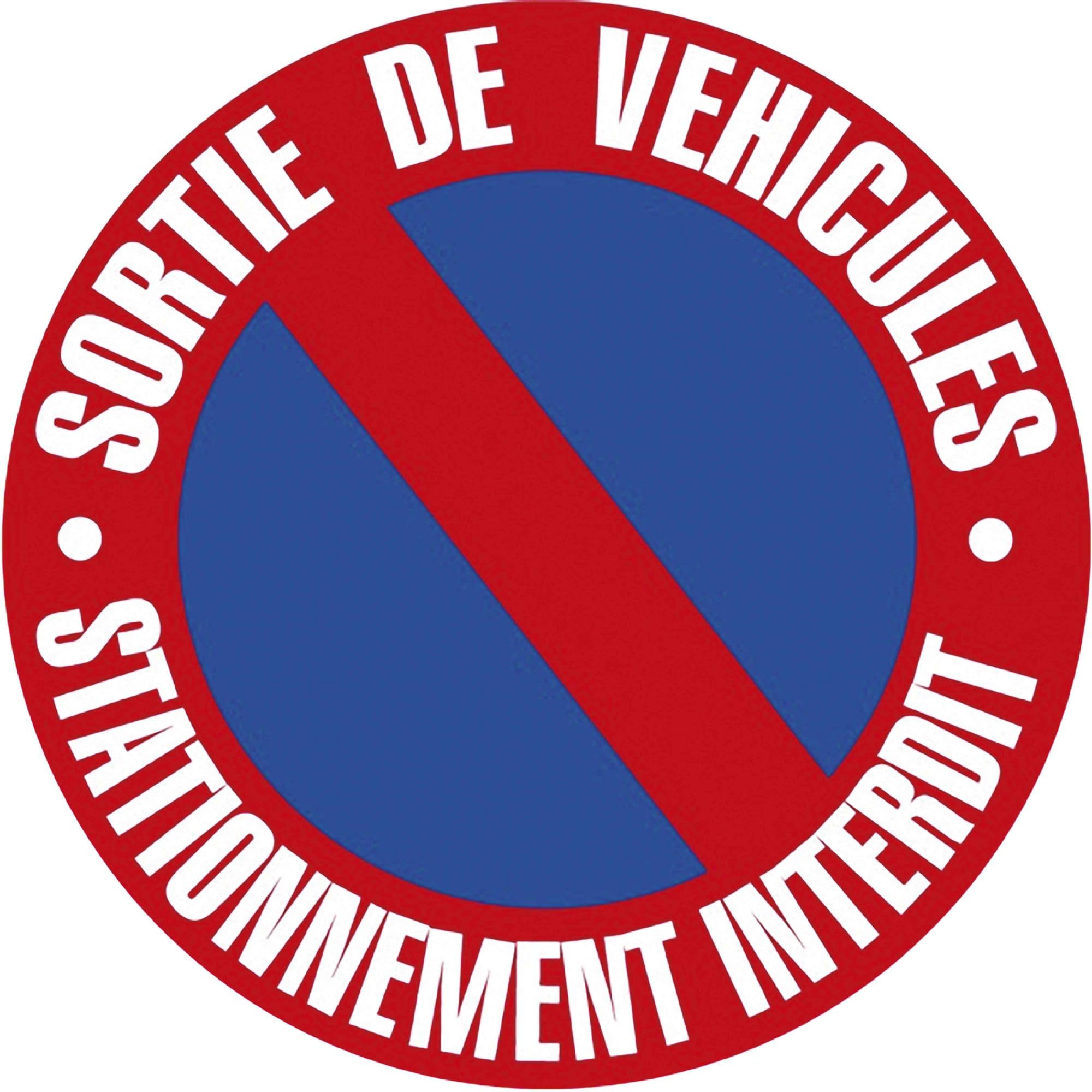 Peraline 9466 - Panneau de Signalisation - Sortie de Véhicule/​Stationnement Interdit - 24 cm
