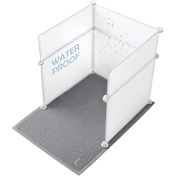 MEEXPAWS Toilet Box for Cats, Enclosure & Splash Guard, Large Size, Approx. 19.1 x 19.1 x 20.8 inches 48.3 x 48.3 x 50.8 cm, Cat Guard & Pet Guard Fence, Includes Toilet Mat for Cats | Easy to Clean