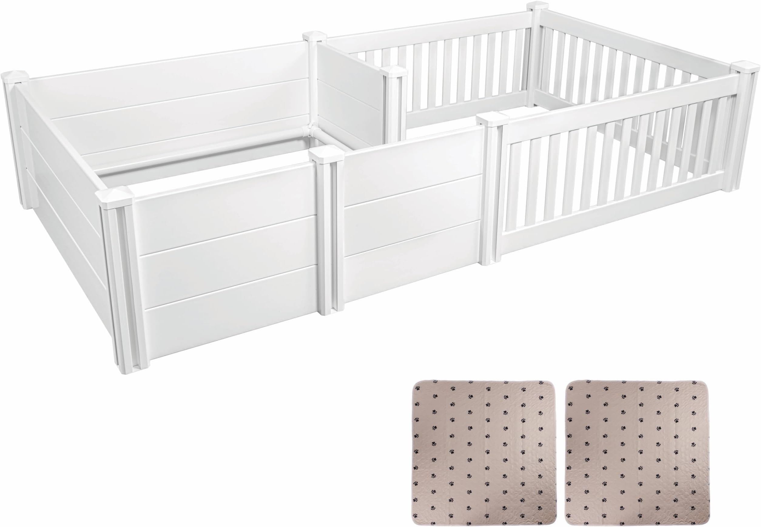 Large 2 Room Whelping Box for Dogs and Puppies 19 in