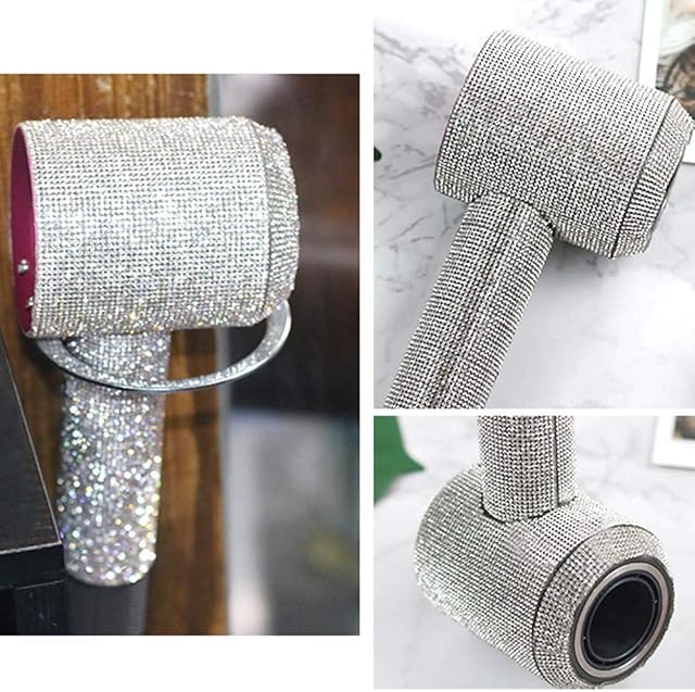 Shining Diamond Sticker Decals for Dyson Supersonic Hair Dryer HD01 HD03,Diamond Cover Protective Film for Hair Dryer(Grey Diamond)
