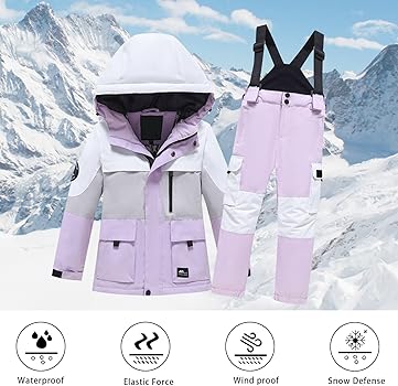 Amazon.com: Girls Windproof Snowsuit With Snow 𝐁𝐢𝐛 and Puffer Amazon.com: Girls Windproof Snowsuit With Snow 𝐁𝐢𝐛 and Puffer