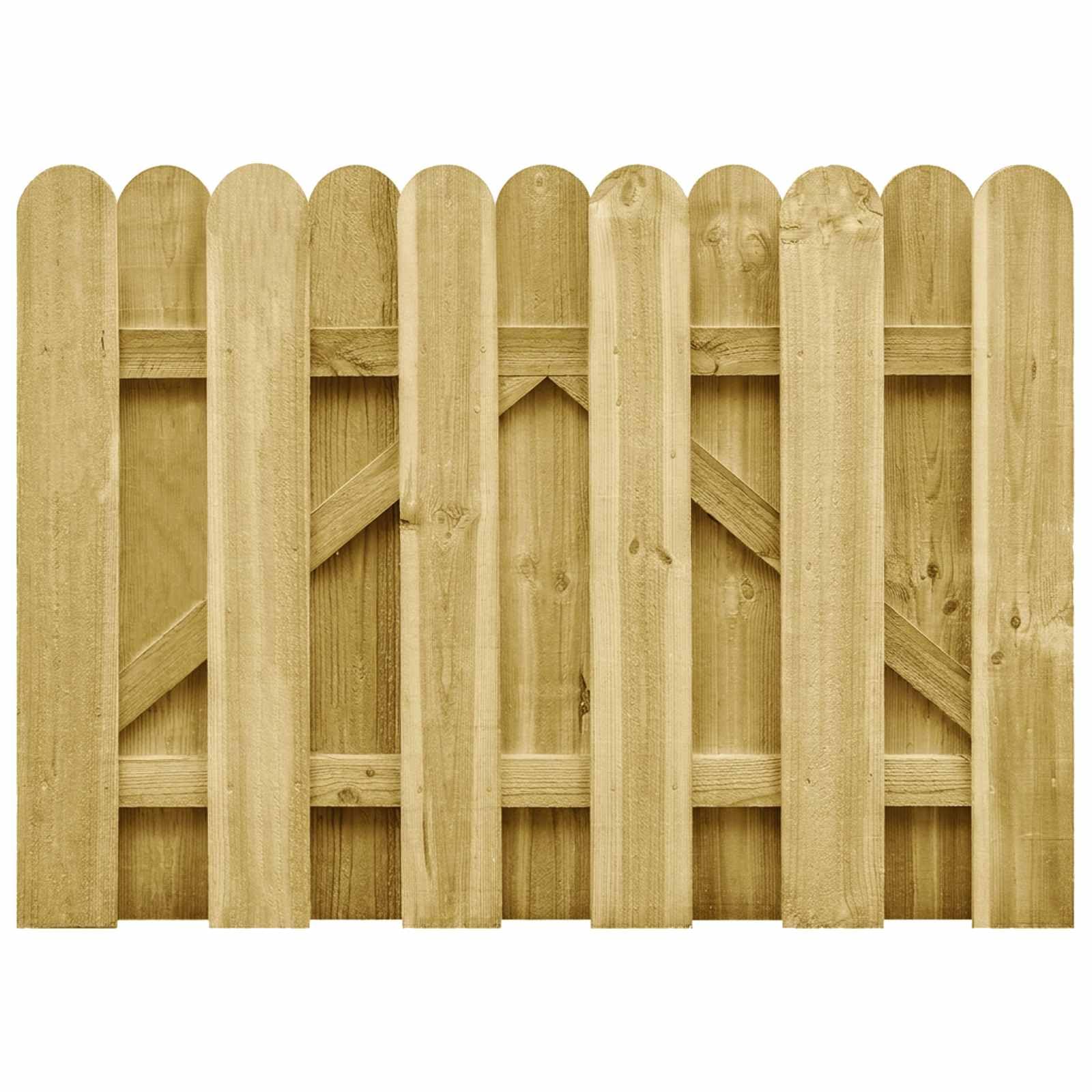 vidaXL Brama ogrodowa 100 x 75 cm Lite drewno sosnowe zielony