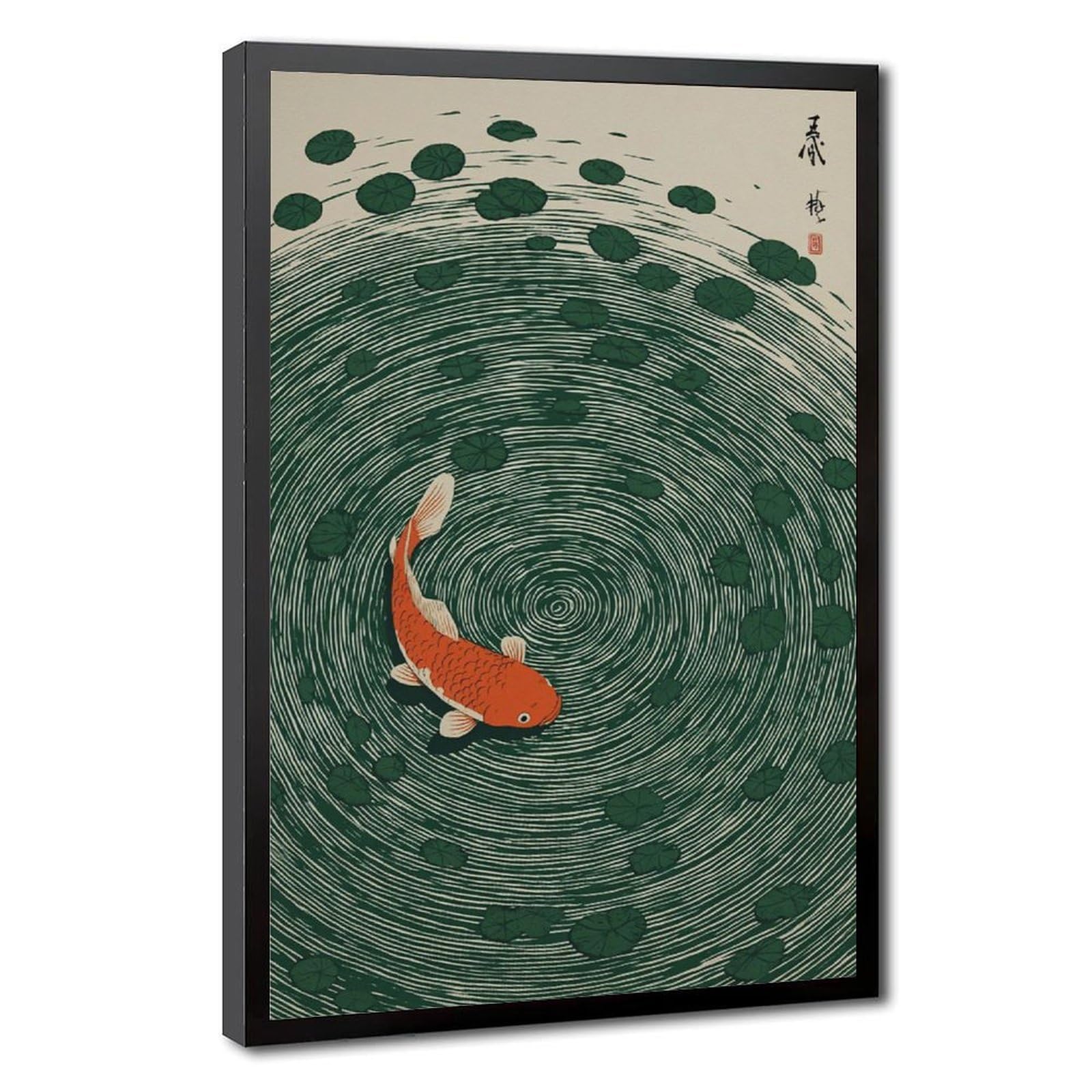 Bareronor Koi Fish Wall Art Canvas Poster Bedroom Decor Landscape Office Room Decor Gift 24" L X 36" W