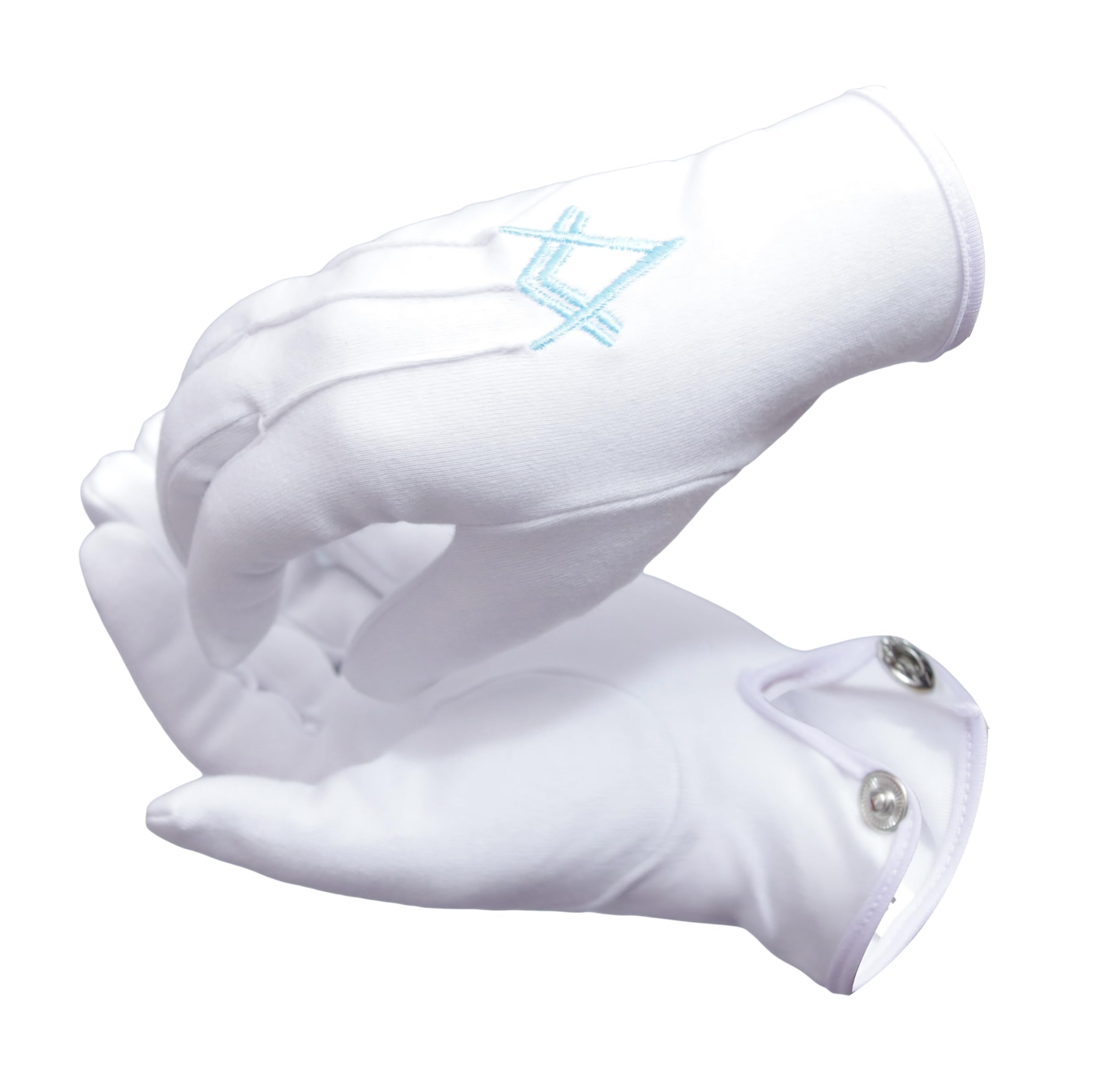 Guanti in cotone bianco Hamilton, bussola da parata, insegne massoniche, regalo per feste massoniche
