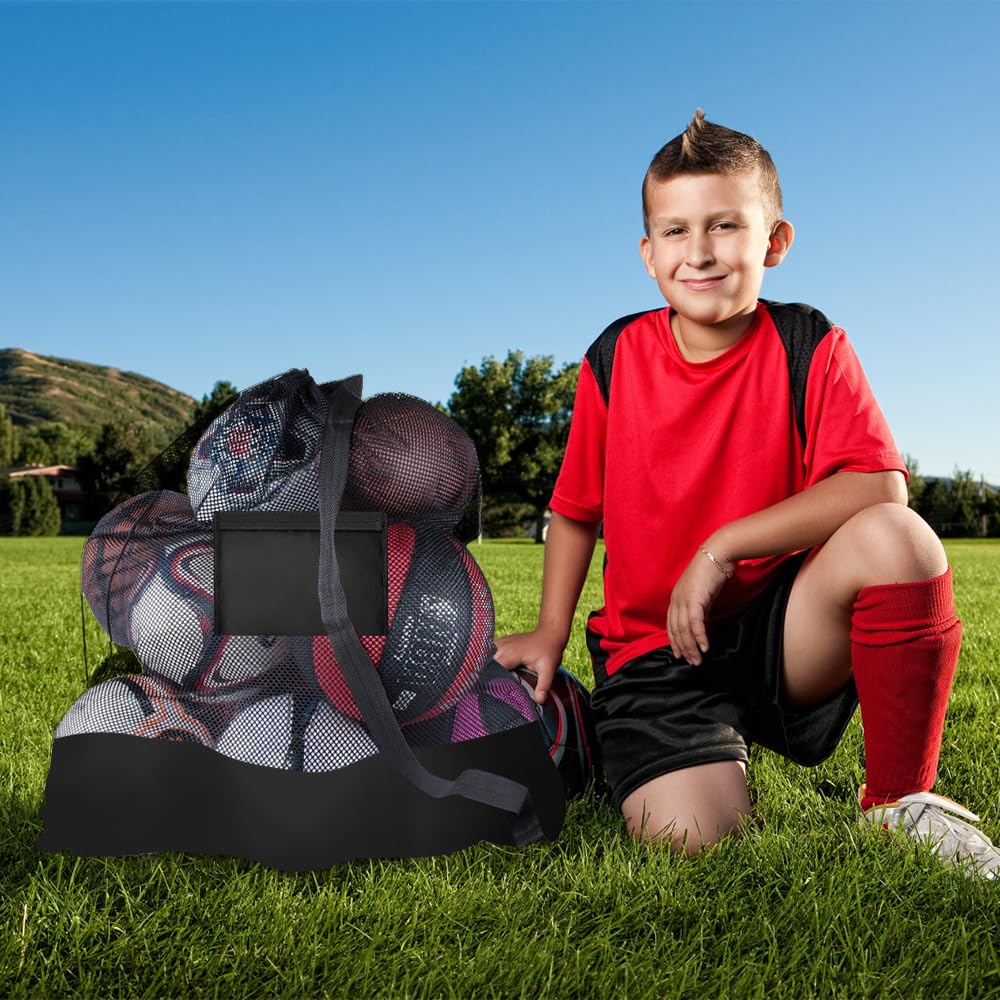 Bolsa para balones de fútbol 76x102 cm malla 8-15 balones con cordón y correa