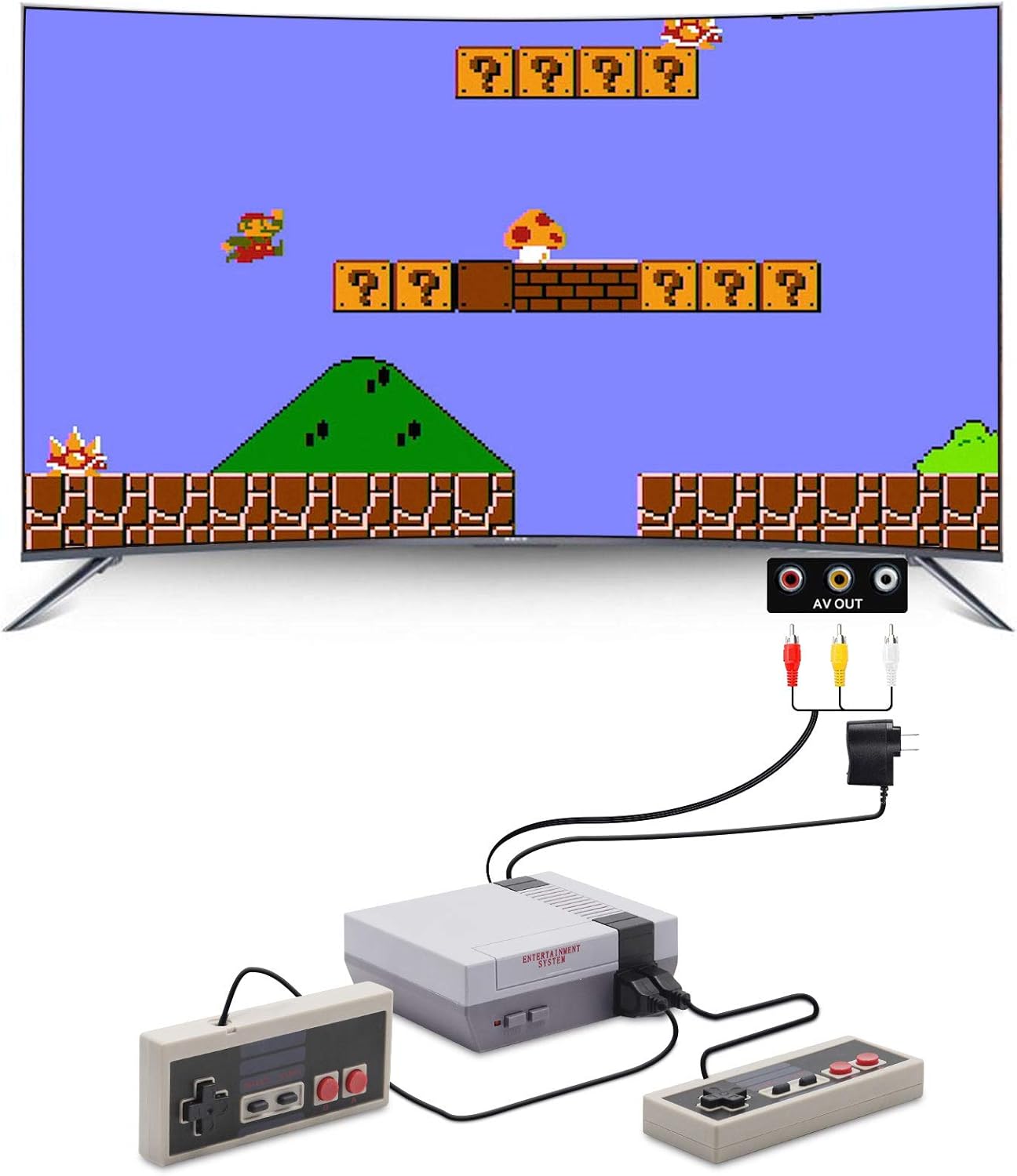 Classic Mini Retro Console, AV Output Game Console Built-in 620 Games with 2 Classic Controllers AV Output Video Games : Video Games