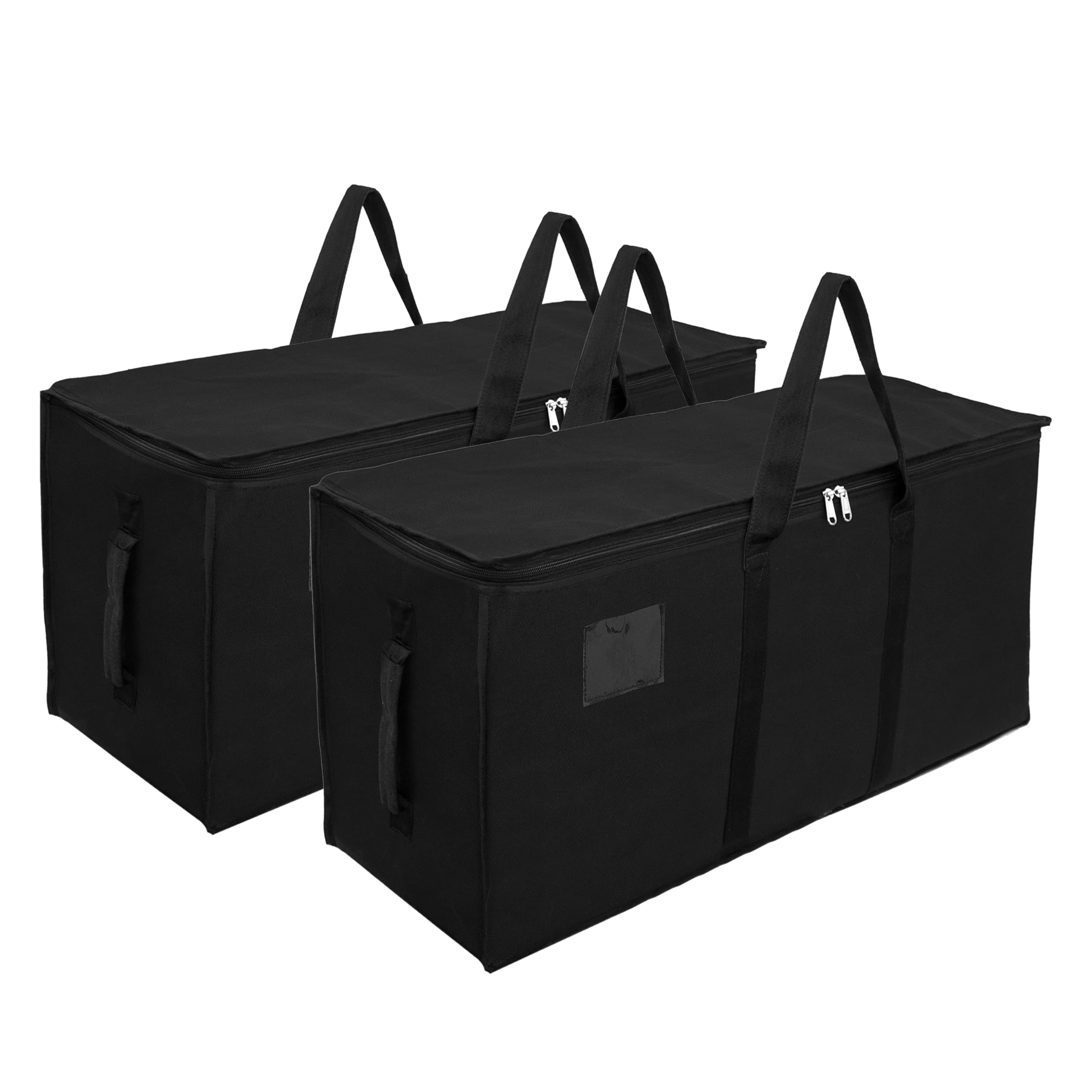Storite 2 Pack Jumbo Super-Size 81 L Canvas Heavy Duty Storage Bag | for Toys/Stationery/Blankets/Clothes/Moisture Proof Moving Bags MultiPurpose With Strong Handles (87x26x36 cm), Black