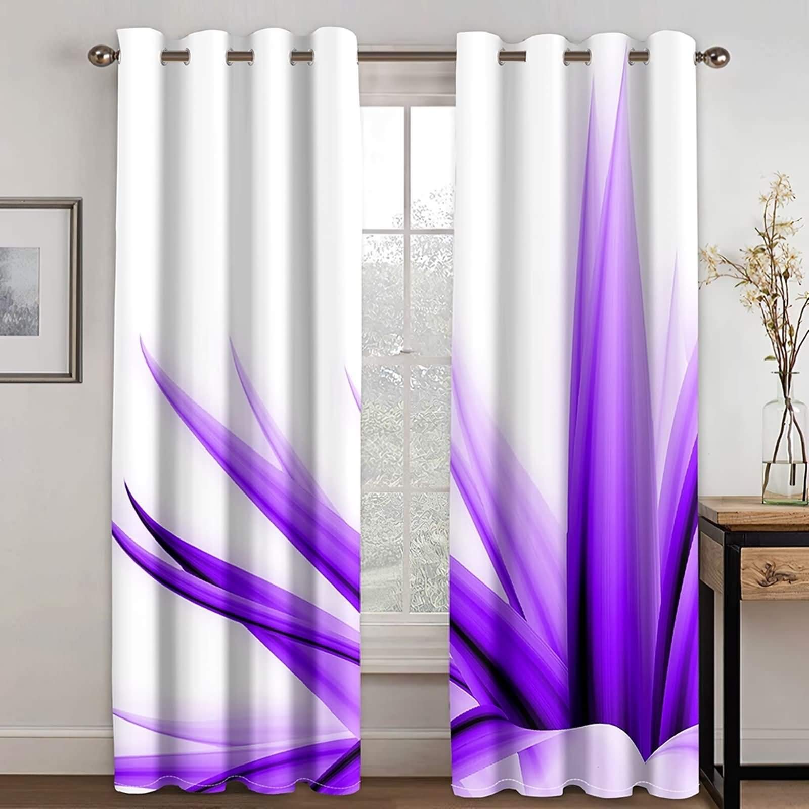 Rideau occultant violet stop lumière et froid pour fenêtres 214x183cm
