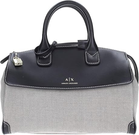 Armani Exchange Womens Jane Large Canvas Tote with logo lock