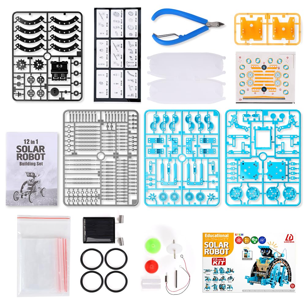 12-in-1 STEM Solar Robot Kit for Kids Age 8-12, DIY Educational Science Building Toys with Power Operation - Image 6