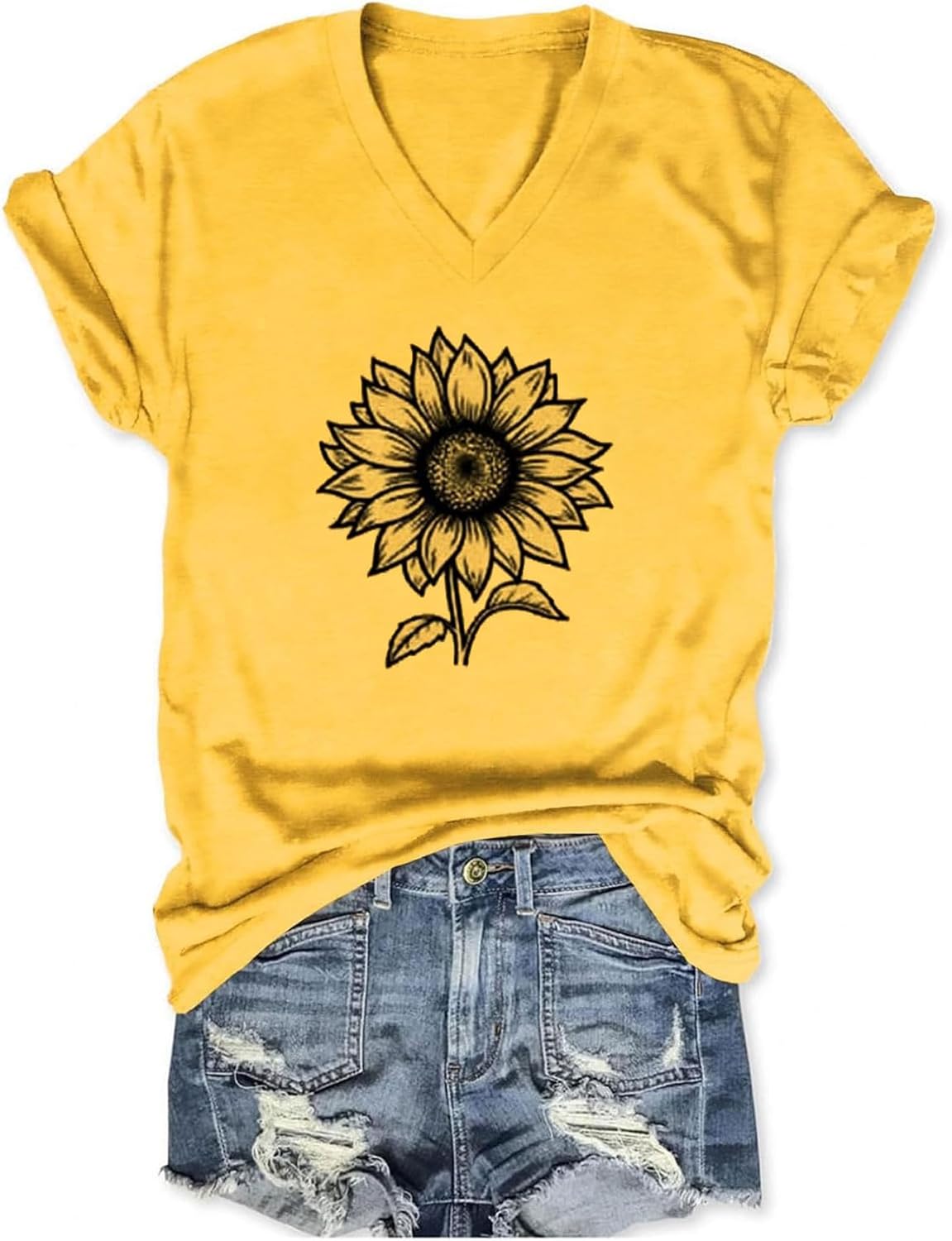 Women Summer Artsy Flower O Neck T Shirt main image 0