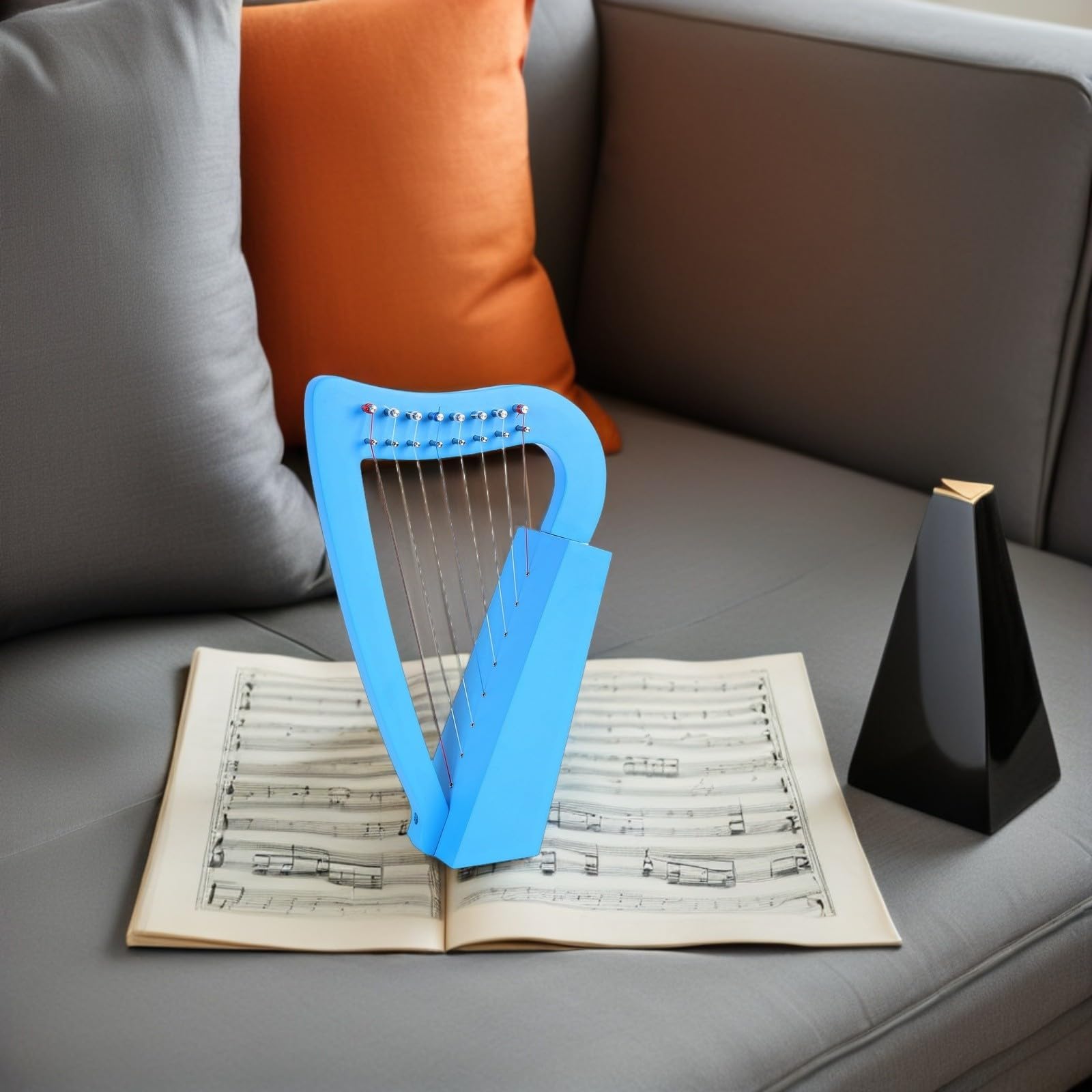 Housoutil Lira Classica a 8 Corde in Legno Portatile e Leggera, Strumento Musicale per Principianti Adulti, per Piccoli Spettacoli e Riunioni Familiari