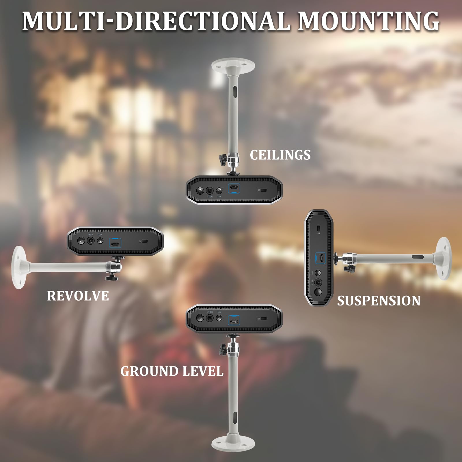Support Retroprojecteur Plafond Support Universel Videoprojecteur Support De Projecteur, Support Pour Mini Vidéoprojecteur Mural Support Videoprojecteur