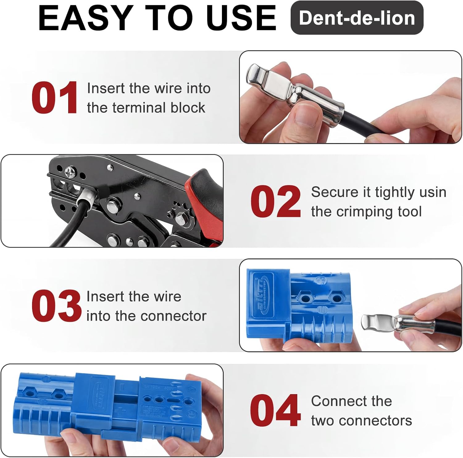 120A Battery Connector Quick Connect Battery Modular Power Connectors Quick Disconnect (Blue)