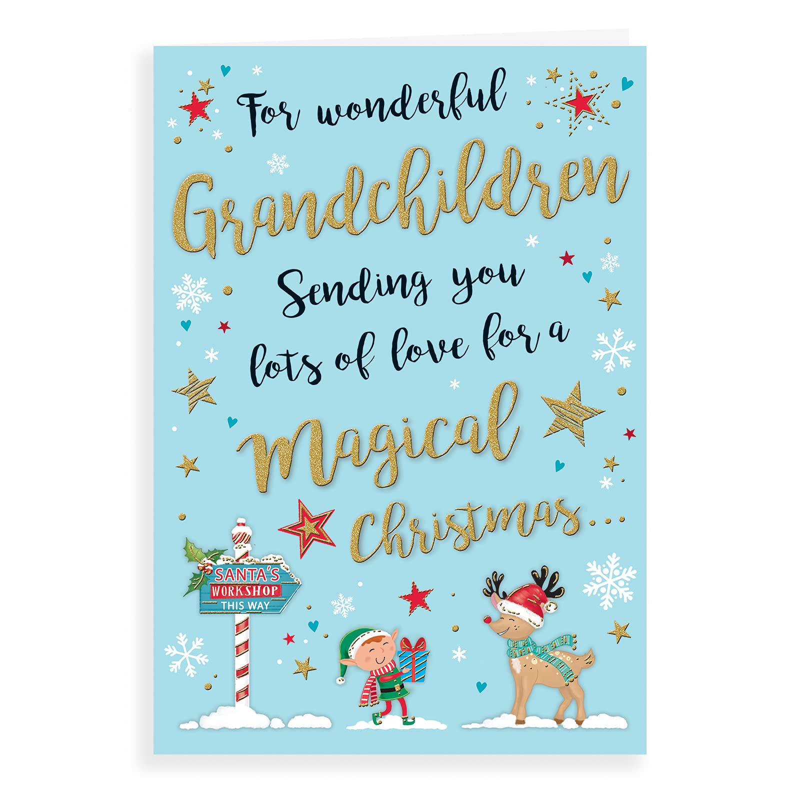 Piccadilly Greetings Group Ltd Modern Christmas Card to The Grandchildren - 9 x 6 inches - Piccadilly Greetings, A41367
