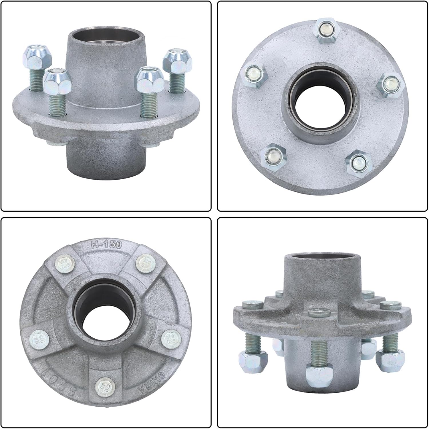 labwork 2 Sets 5 on 4.5 Inch Galvanized Trailer Hub Bearing Kit Suitable for 2000lbs and 1 Inch Spindle