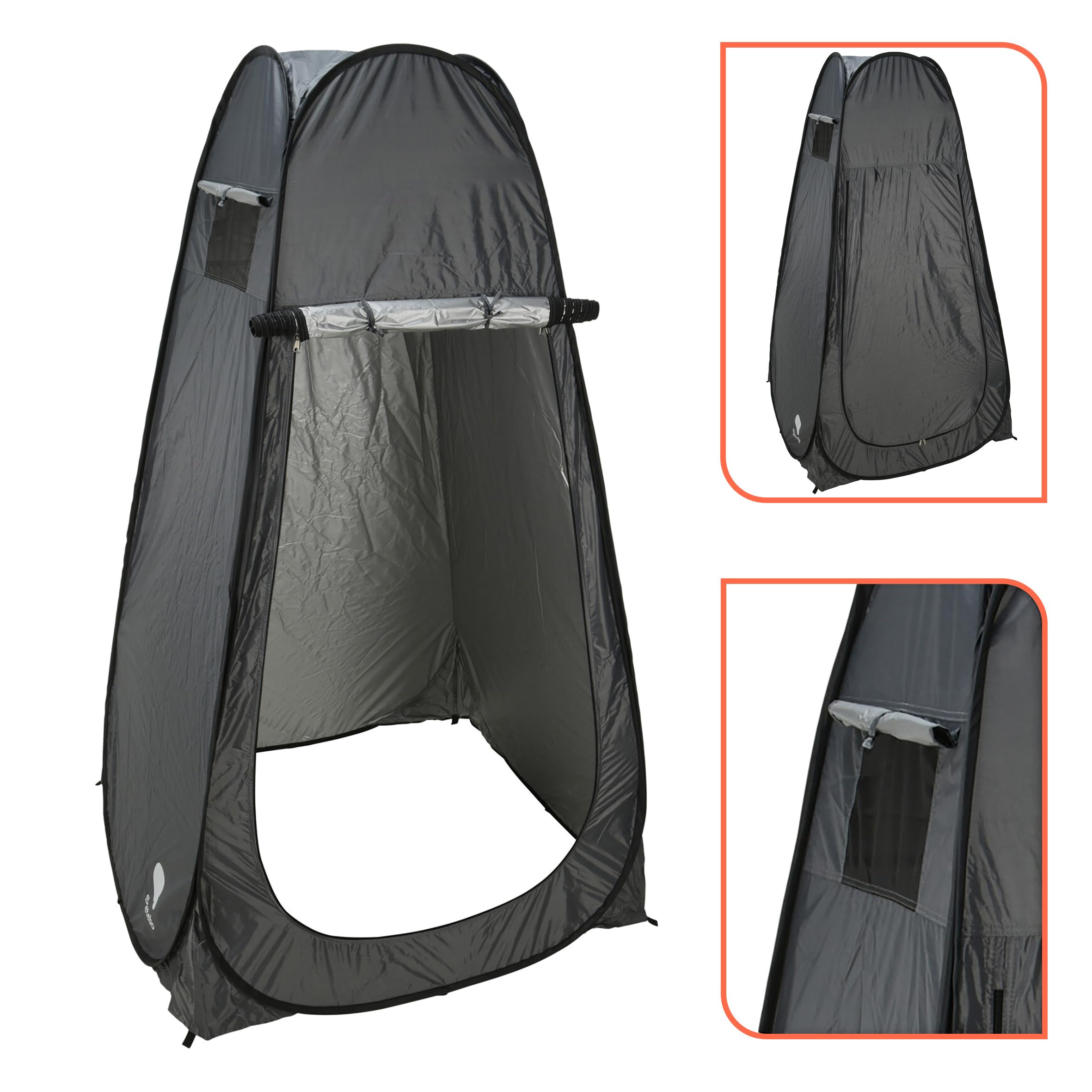 Tenda pop-up con cerniera – 190 x 110 cm – Tenda WC da campeggio grigio con borsa per il trasporto – Glamping tenda da doccia WC tenda da campeggio spogliatoio da spiaggia per festival trekking