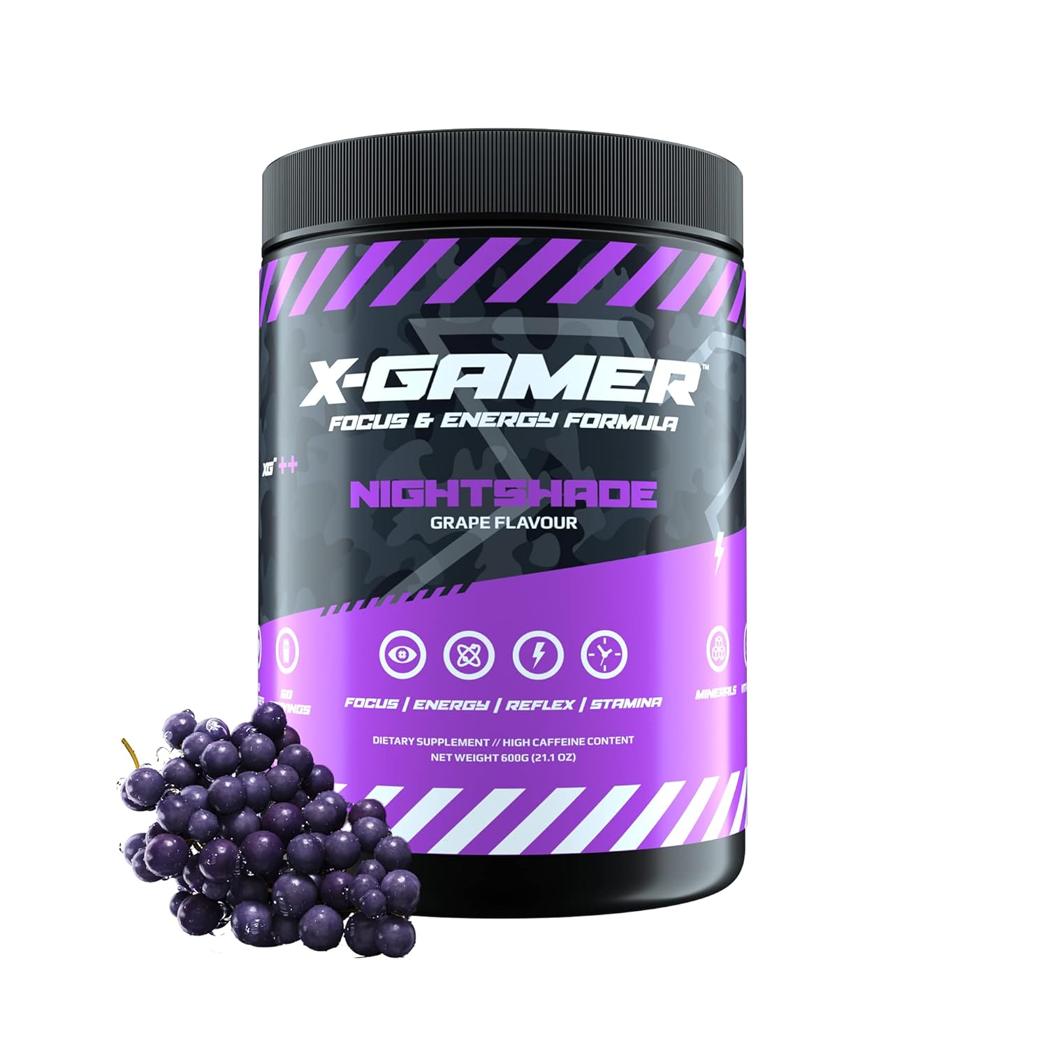 XGamer XTubz Nightshade Gaming Booster Pulver mit TraubenGeschmack