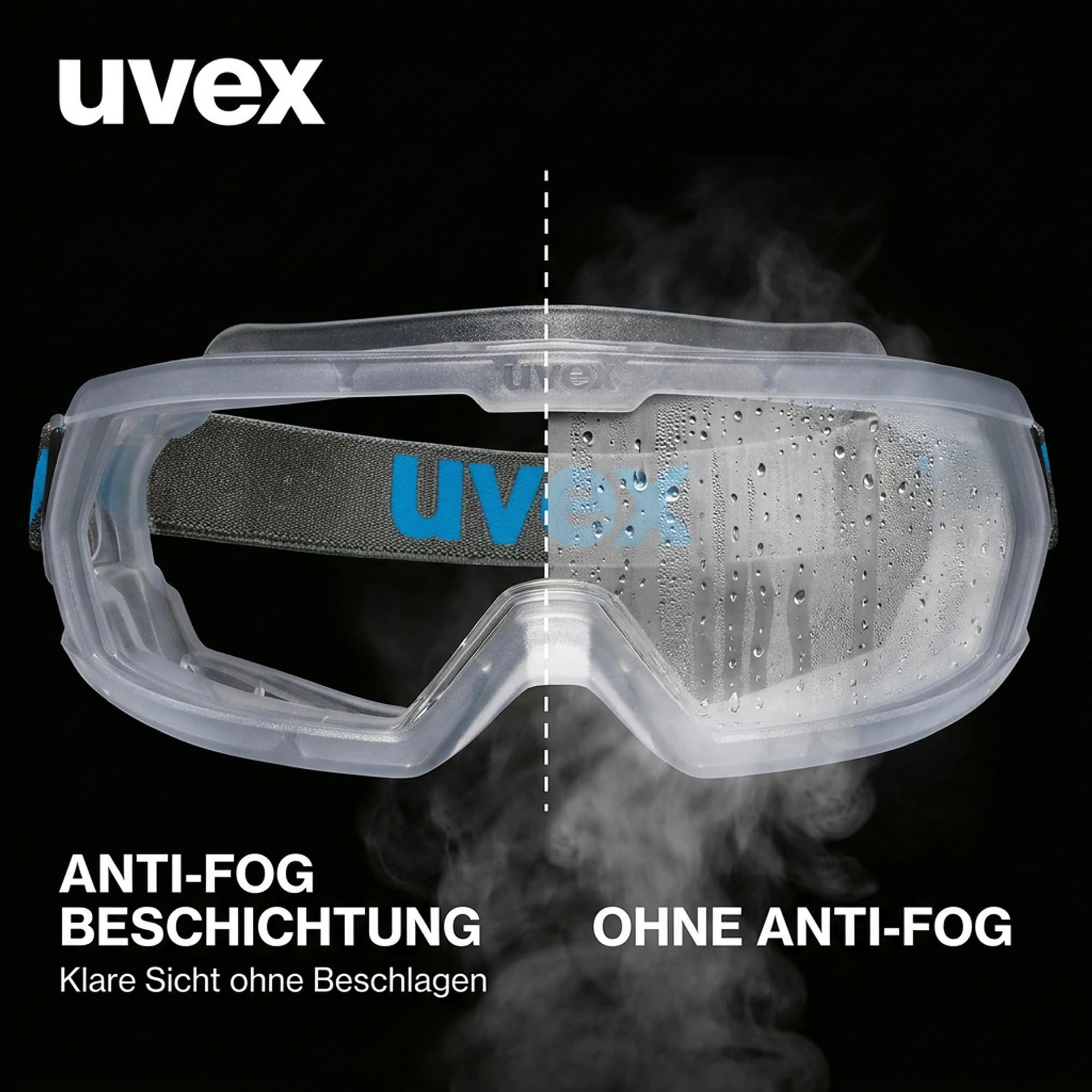Uvex hypervision – Vollsichtbrille – Schutzbrille mit Panorama-Sichtscheibe - 100% UV-Schutz - beschlagfreie und kratzfeste Scheibe
