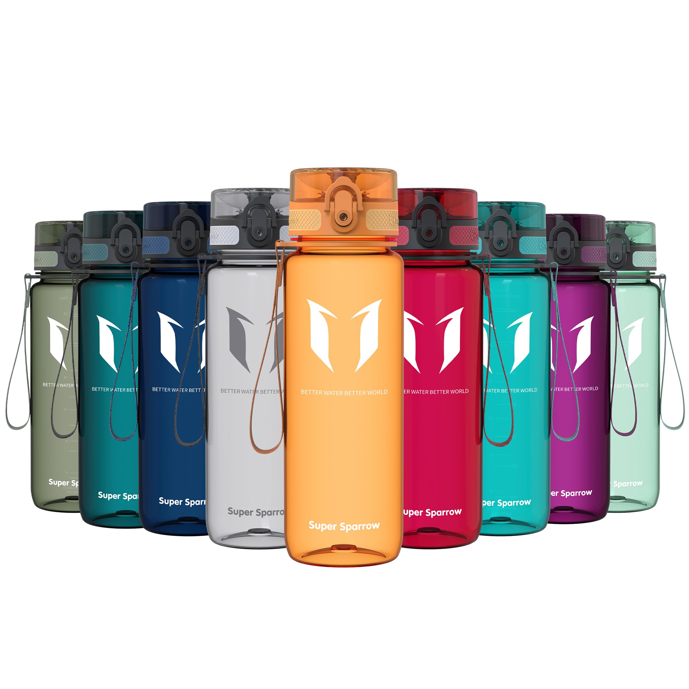 Super Sparrow Borraccia Sportiva & Bottiglia Bambini Senza Perdite - 350ml/500ml/750ml/1L/1.5L - Senza BPA