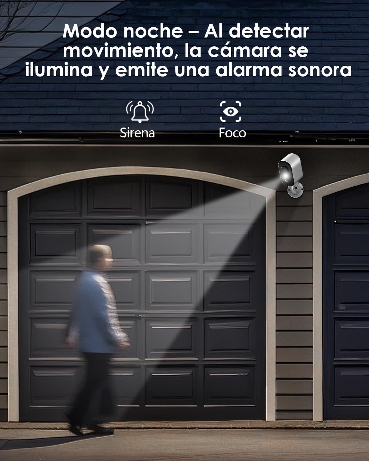 جمهورية التشيكview ZY-Q6 camera in night mode with siren and spotlight activated by motion