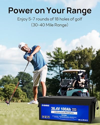 Miniatura 8 de DC HOUSE Batería mejorada para carrito de golf de litio de 36 V 100 Ah con interruptor, batería Lifepo4 con cargador de 36 V 25 A, monitor Bluetooth