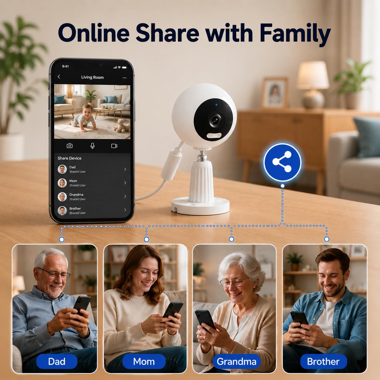 5G Sicherheitskamera für drinnen und draußen, 3 MP CCTV-Kameras für Baby-Monitor/ältere Hunde/Haustiere, Heim-Sicherheitskameras, IP66 wasserdicht, Alarmsirene, Nachtsicht, Zwei-Wege-Talk