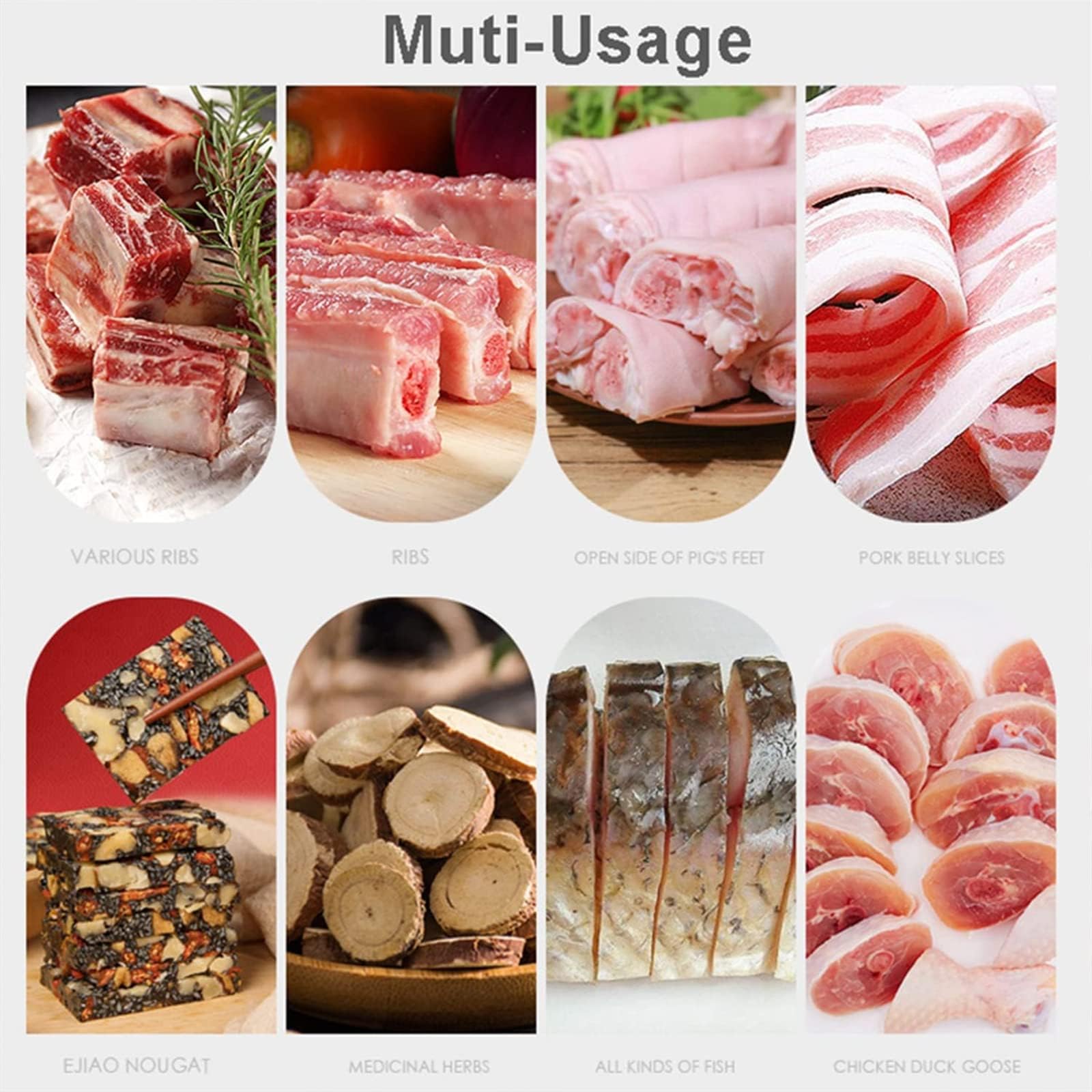 Affettatrice Manuale per Carne con Ossa in Acciaio Inossidabile - Affettatrice Manuale Multiuso per Carne Fresca Commerciale