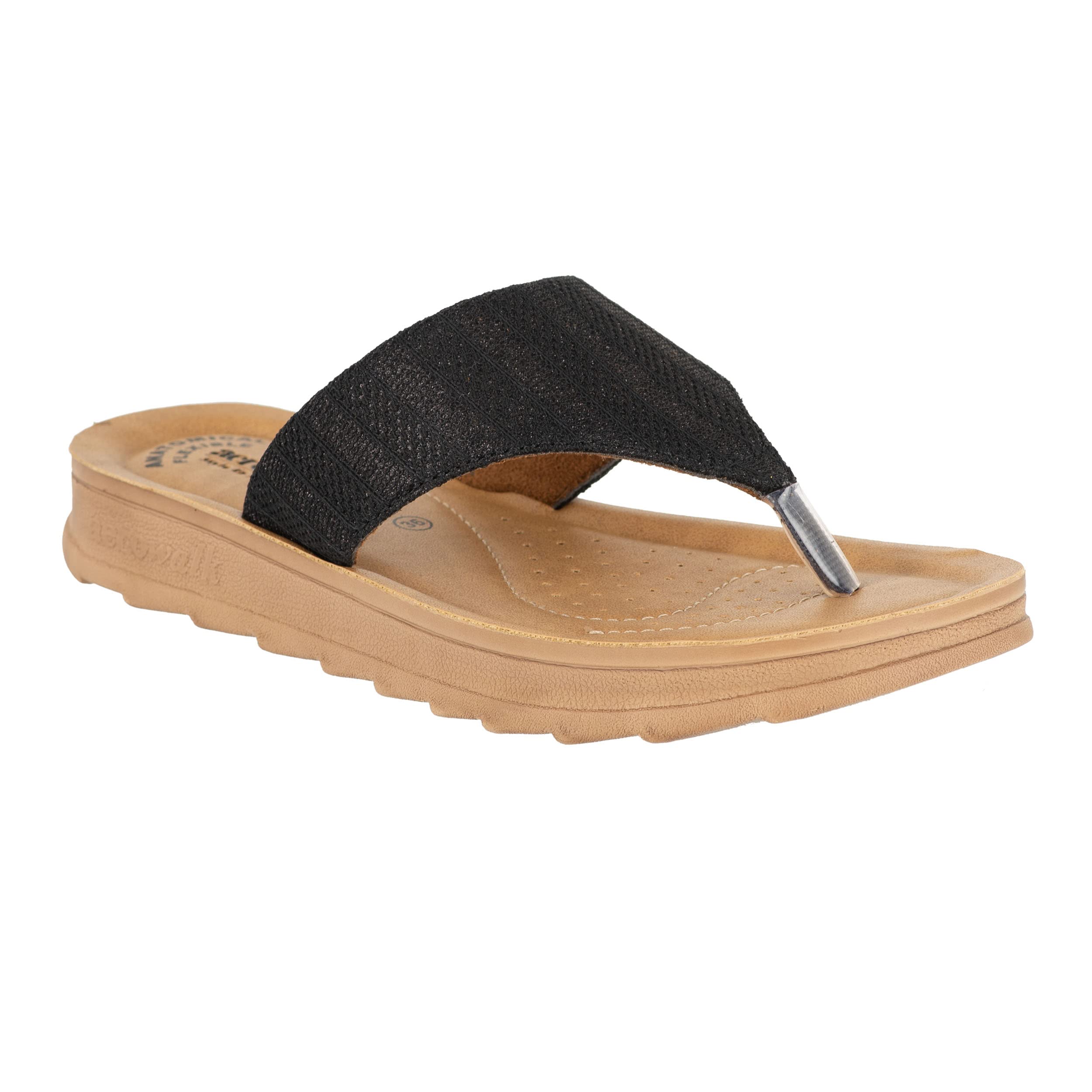 AEROWALK Stylish Fashion Sandal/Slipper for Women | Comfortable| Lightweight | Anti Skid | Casual Office Footwear (DI82_BLACK_39) (B0BX91QKT1) Amazon Price History, Amazon Price Tracker