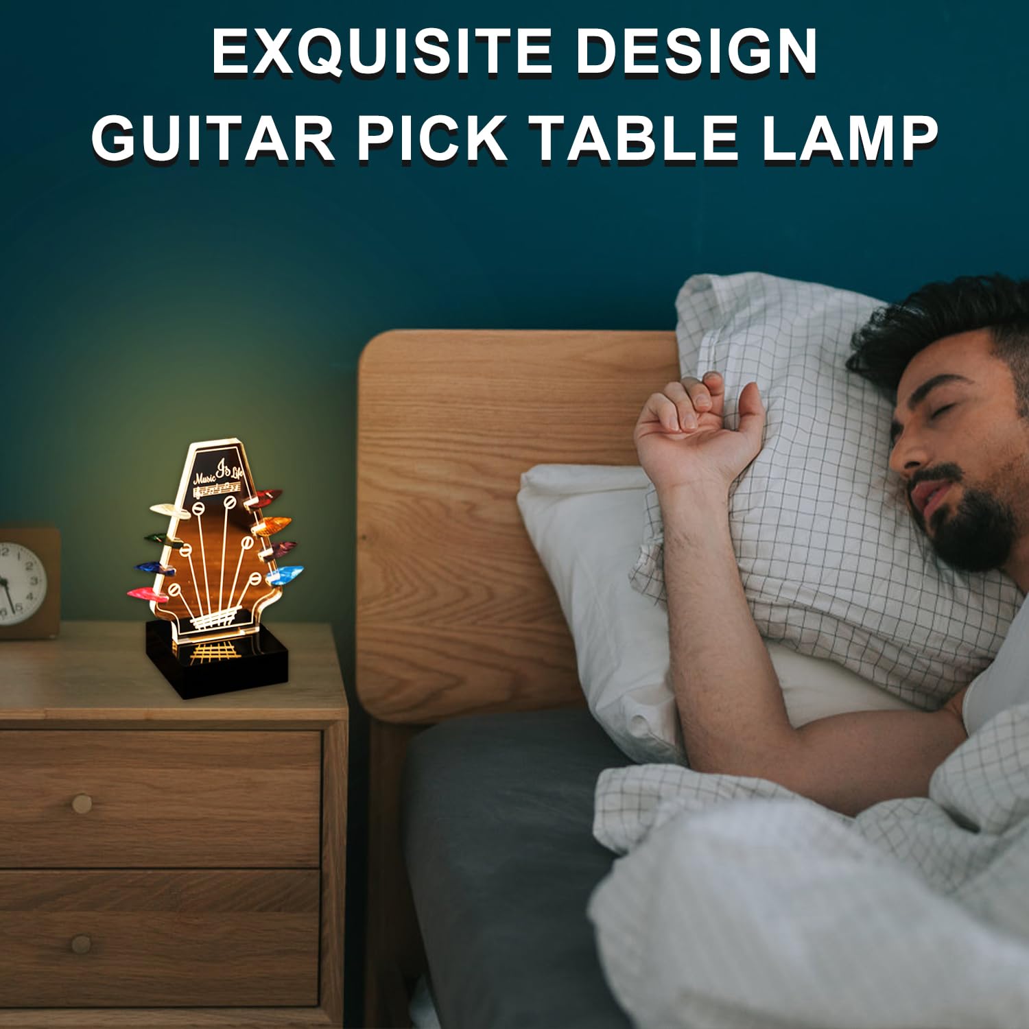 Porta Plettri per Chitarra Luminoso, Espositore Plettri per Chitarra con 3 Colori di Illuminazione Porta Plettri per Basso Regali per Chitarra per Gli Appassionati di Musica