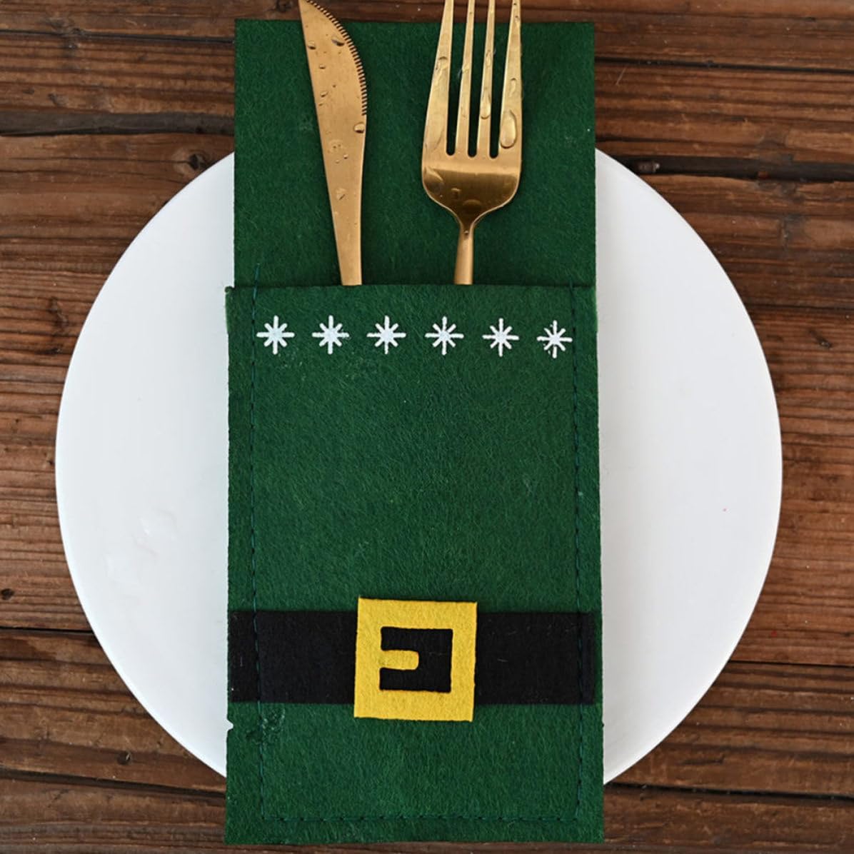 PRETYZOOM Xmas Creative Fork Bags 8 Pcs Non Woven Fabric Table Decoration image 4