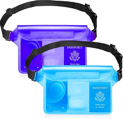 Bolsa impermeable con correa de cintura (paquete de 2)  Accesorios de playa la mejor manera de mantener su teléfono y objetos de valor seguros y