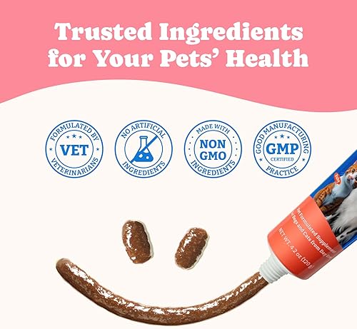 Miniatura 8 de Paquete de 2 gel nutricional de calostro para perros y gatos, suplemento alto en calorías para perros mayores, gatos, estimula el apetito por los