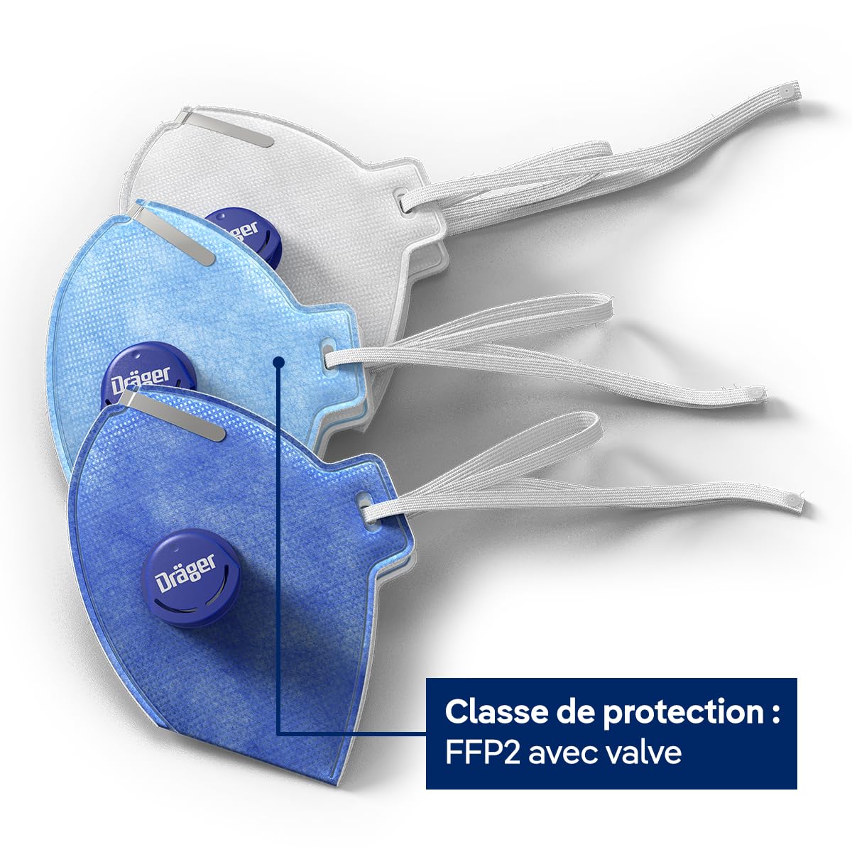 Dräger X-plore 1720 C V Masque FFP2 à valve - Lot de 10 | Masque jetable fabriqué en France pour bricolage, ponçage, chantier