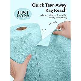 Fantasticlean Microfiber Cleaning Cloth Roll -75 Pack, Tear Away Microfiber Towels, 12 x 12, Reusable, Washable, Scratch Free, Ultra Absorbent Dishcloth for Home Supplies, Car, Pet, Kitchen (Blue)
