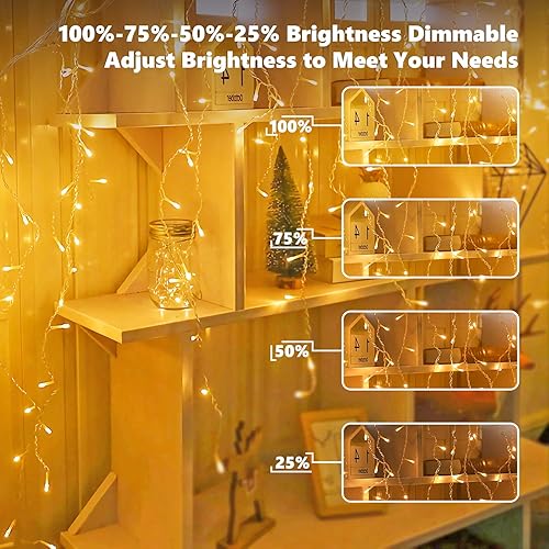 Miniatura 4 de Brizled - 360 luces LED de Navidad, luces de cadena de carámbanos para Navidad, decoración interior y exterior