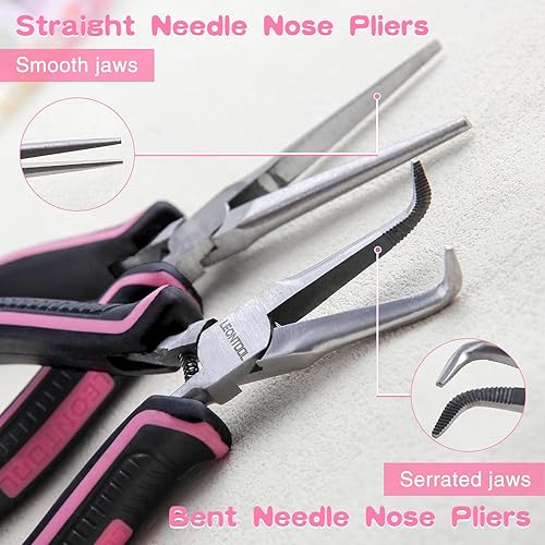 Miniatura 87 de Mini alicates de punta de aguja para fabricación de joyas, alicates de nariz de cadena de 6 pulgadas con mandíbulas lisas, mini pinzas de precisión