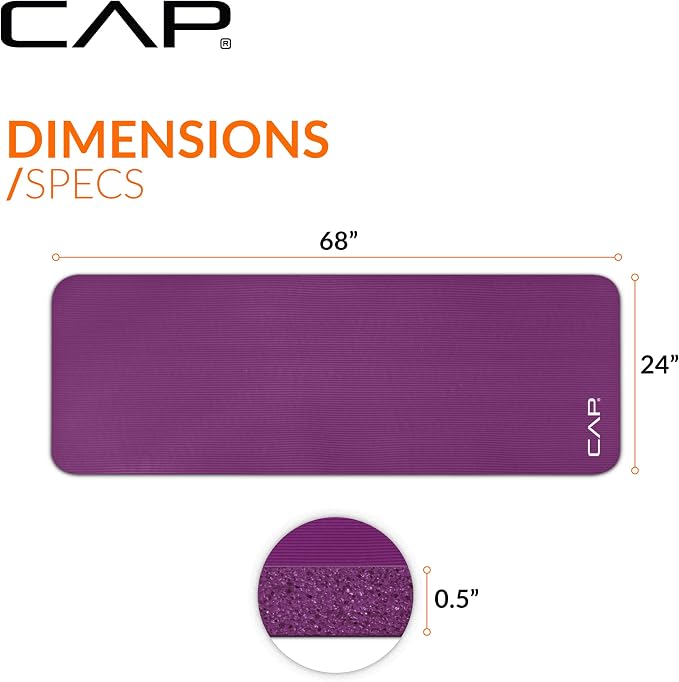 Mat de yoga CAP Barbell alta densidad 68x24x0.47 pulg. miniatura 4