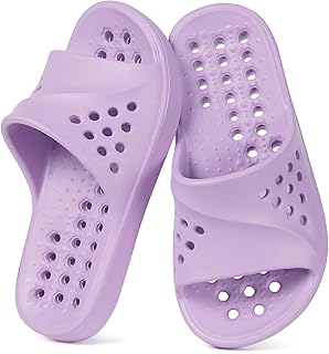 KVbabby Shower Shoes for Kids Massage Pool Slides with Arch Support Quick Drying Boys Girls Beach Sandals Non Slip Summer Bathroom Indoor House Slippers with Drain Holes